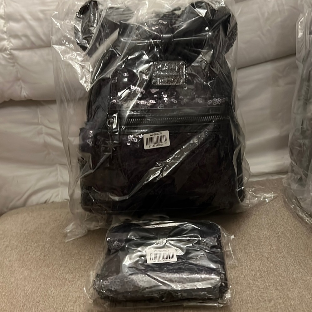 SOLD!!! Loungefly Celestial black sequin with wallet NWT